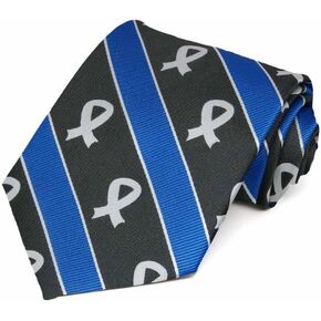 tiemart Colon Cancer Awareness Striped Tie in Saudi Arabia