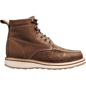 حذاء العمل الرجالي Hammer Force Aztec المحفور بطول 6 بوصات برباط من الأمام - جلد محبب بالكامل، نعل مريح خفيف الوزن، مقدمة ناعمة، مقاوم للزيوت والانزلاق in Kuwait