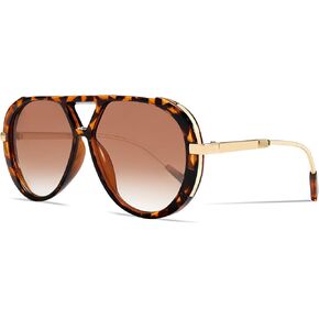 نظارة شمسية ريترو ذهبية أفياتور للنساء والرجال، 2025 معدنية كبيرة الحجم من السبعينيات أفياتور نظارات شمسية سوداء in Kuwait