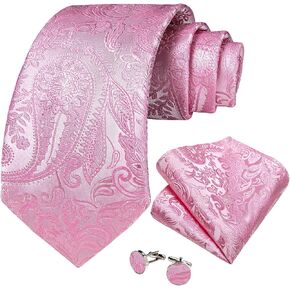 DiBanGu Paisley Mens Tie Set Silk Woven Jacquard Necktie and Pocket Square Cufflinks Gift Set Formal Bussiness Regular Tie in Kuwait