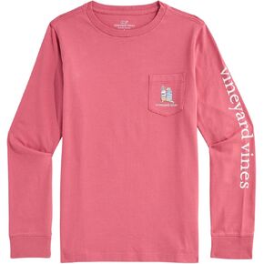 تي شيرت Vineyard Vines Boys للأولاد Sunset Ski Pups بأكمام طويلة وجيب in Kuwait