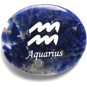 حجر الجمشت القلق، حجر طبيعي منحوت يدويًا من الكريستال زودياك لتخفيف القلق، رموز كوكبة منقوشة على حجر القلق، هدية زودياك للرجال والنساء، التأمل الحوت in Kuwait