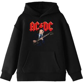 سترة بغطاء للرأس للشباب بأكمام طويلة باللون الأسود من Bioworld ACDC Angus Young in Kuwait