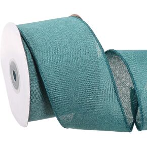 uxcell burlap الشريط السلكي 1-1/2 بوصة × 10 ياردة ، شريط حافة سلكية لزخارف شجرة عيد الميلاد غلاف الزهور ، الأزرق in Kuwait