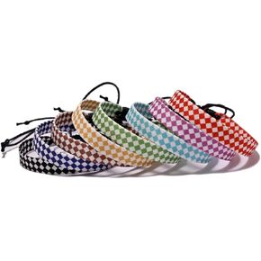 Caiyao 8Pcs Boho Colorful Braided Geometric Plaid String Bracelets Handmade Adjustable Multicolor Friendship Bracelet Ethnic Tribal Surfer Wrap Wristbands for Women Men Unisex Jewelry Gifts in Saudi Arabia