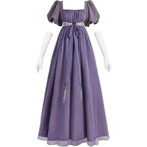 LTAKK Regency Dress Women Regency Costume Empire Waist Tea Party Victorian Gown with Gloves in Saudi Arabia