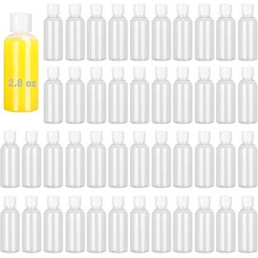 80 Pack 2.8 oz Plastic Bottles with White Top Caps, Clear Empty Plastic Bottles with Flip Caps, Cosmetic Plastic Bottles, Travel-Friendly Plastic Bottles, BPA-Free for Liquids in Kuwait
