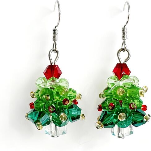 Designer Collection: Handmade Exquisite Crystal Drop Dangle Earrings for Women, Festive Christmas & Vacation Statement Jewelry, Hypoallergenic Sterling Silver in Saudi Arabia