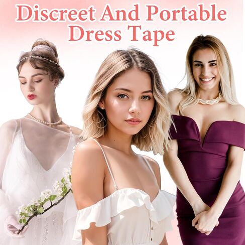 200 Pcs Double Sided Tape For Clothes Strips Fashion Dress Tape Fabric To Skin For Women Garment For Clothes To Stay In Place For All Skin Shades Invisible And Skin-Friendly Adhesive in Saudi Arabia
