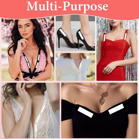 200 Pcs Double Sided Tape For Clothes Strips Fashion Dress Tape Fabric To Skin For Women Garment For Clothes To Stay In Place For All Skin Shades Invisible And Skin-Friendly Adhesive in Saudi Arabia