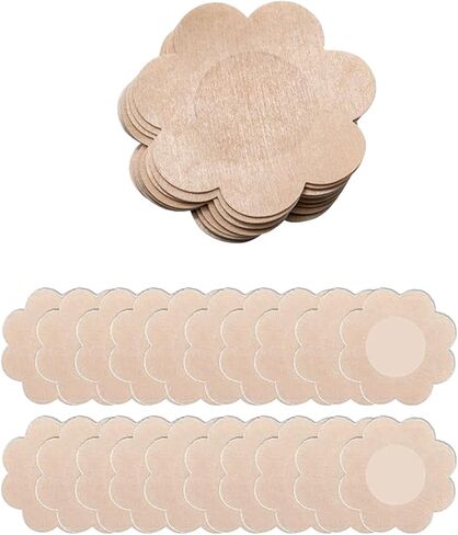 120-Pack Disposable Nipple Covers for Women – Invisible Self-Adhesive Breast Pads, Lightweight Non-Woven Nipple Shields, Comfortable & Breathable, 2.36" Diameter Beige in Saudi Arabia