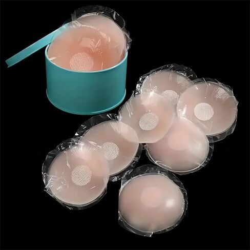 12Pcs Silicone Nipple Covers for Women,Reusable Waterproof Nipple Pasties, Flower Shape Sticky Breast Petals Beige in Saudi Arabia