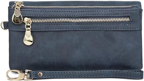 Women's Genuine Leather Zipper Wallet with Large Storage Capacity Multiple Card Slots and Secure Closure (#06 Olive Green) in Saudi Arabia