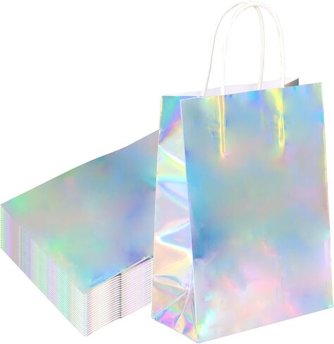 W WINTMING 16 Pcs Glow Party Bags Neon Gift Bags Glow in The Dark Favor Bag Thank You Paper Bag Colored Party Supplies Gift Wrap for Goodie Candy Treats Birthday Party Decoration in Kuwait