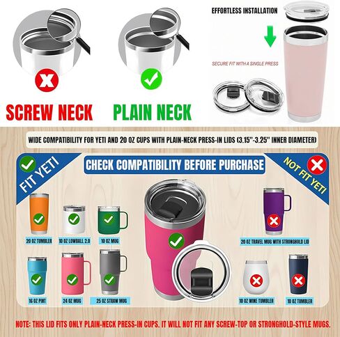 2 Pack 30 oz Tumbler Lid, Bonus 2 Magnetic Slider Switch Spill Proof Tumbler Cover, Replacement Lids Compatible for YETI 30 oz Tumbler, 35 oz Straw Mug and 14 oz Mug, BPA Free in Saudi Arabia