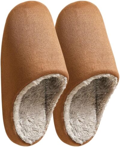 Premium Comfort Silent Quiet Sole Lightweight Non Slip Men's Fuzzy House Slippers Inddor Soft Warm Furry Shoes in Saudi Arabia