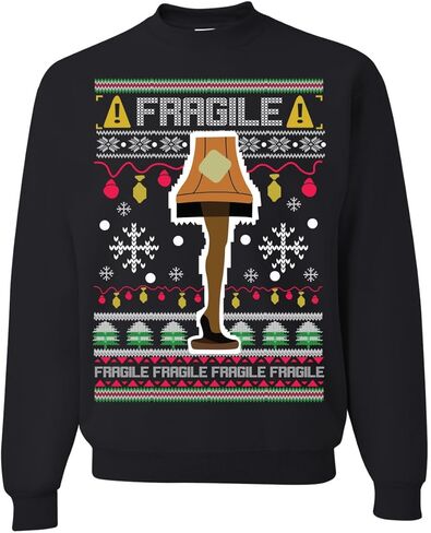 Wild Bobby Fragile Leg Lamp Christmas Story Funny Xmas Ugly Christmas Sweater Unisex Crewneck Graphic Sweatshirt in Saudi Arabia