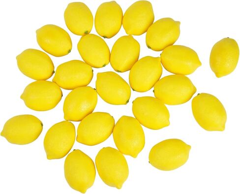 Fake Lemons for Fruit Decor Lemon Party Decorations and Vase Filler for Home Kitchen Table Fruit Bowl Cabinet Xmas Decor (12, Yellow, Medium) in Saudi Arabia