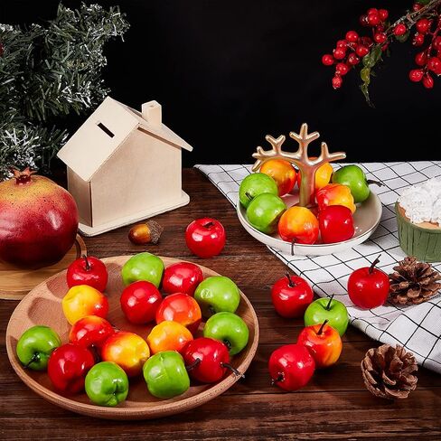 CHGCRAFT 30Pcs 3 Styles Realistic Fake Fruit Artificial Lifelike Mix Mini Artificial Apple Fake Fruit Simulation Foam for Home Kitchen Photography Party Decoration in Saudi Arabia