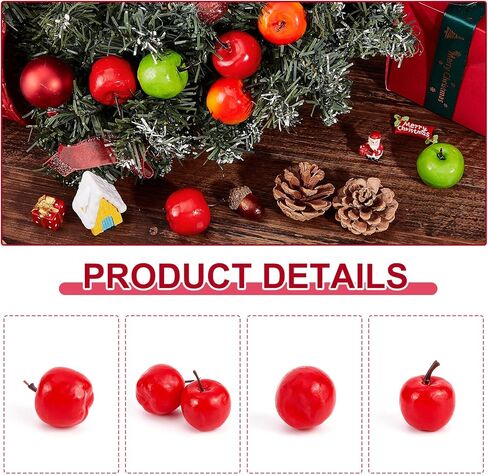 CHGCRAFT 30Pcs 3 Styles Realistic Fake Fruit Artificial Lifelike Mix Mini Artificial Apple Fake Fruit Simulation Foam for Home Kitchen Photography Party Decoration in Saudi Arabia