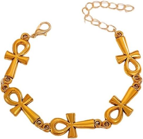 Ankh Cross Bracelet for Women Ancient Egyptian Ankh Chain Bracelet Egyptian Symbol Jewelry Religious Gifts in Saudi Arabia