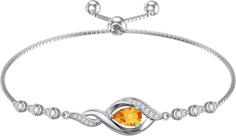 Birthstone Bracelet for Women 925 Sterling Silver Infinity Love Jewelry Valentines Day Birthday Gifts for Her Wife Girlfriend Mom in Saudi Arabia