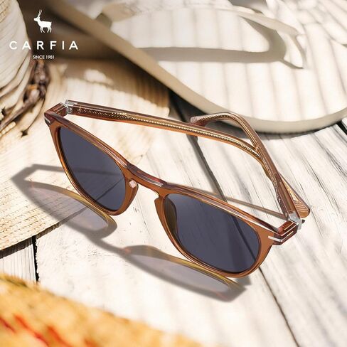 CARFIA Classic Retro Polarized Sunglasses for Men Anti-slip Temple Tail Elegant Gift-Ready Case CA31237 in Saudi Arabia