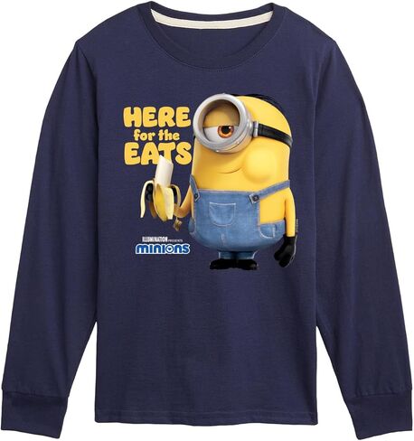 تي شيرت Despicable Me Minions - Only Here for The Eats - تي شيرت بأكمام طويلة للأطفال والشباب in Kuwait
