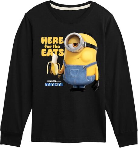 تي شيرت Despicable Me Minions - Only Here for The Eats - تي شيرت بأكمام طويلة للأطفال والشباب in Kuwait