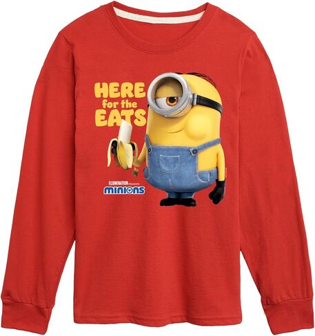 تي شيرت Despicable Me Minions - Only Here for The Eats - تي شيرت بأكمام طويلة للأطفال والشباب in Kuwait