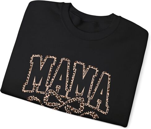 سويت شيرت برقبة دائرية بطباعة الفهد من Mama، بلوفر لطيف ومريح للجنسين في أي مناسبة، هدية للأم، سترة ليوبارد ماما، in Kuwait