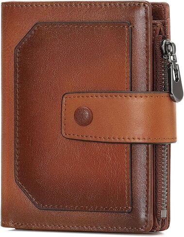 GAEKEAO Genuine Leather Wallets for Men with Zipper, RFID Blocking Mens Wallet with Coin Pouch, Bifold Wallet with 2 ID Windows in Gift Box, Billeteras de Hombres in Saudi Arabia