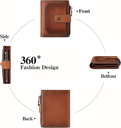 GAEKEAO Genuine Leather Wallets for Men with Zipper, RFID Blocking Mens Wallet with Coin Pouch, Bifold Wallet with 2 ID Windows in Gift Box, Billeteras de Hombres in Saudi Arabia