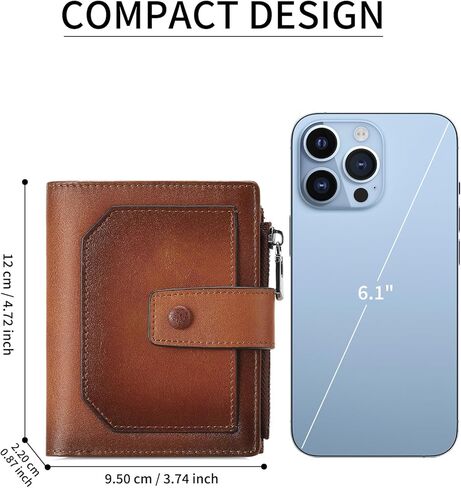 GAEKEAO Genuine Leather Wallets for Men with Zipper, RFID Blocking Mens Wallet with Coin Pouch, Bifold Wallet with 2 ID Windows in Gift Box, Billeteras de Hombres in Saudi Arabia