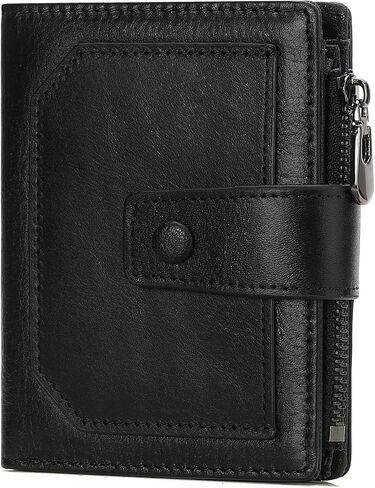 GAEKEAO Genuine Leather Wallets for Men with Zipper, RFID Blocking Mens Wallet with Coin Pouch, Bifold Wallet with 2 ID Windows in Gift Box, Billeteras de Hombres in Saudi Arabia