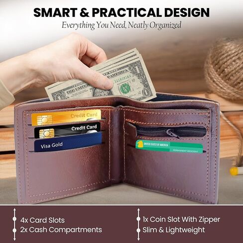 Mens Wallet - Men wallet - men's wallet - Billetera para hombre - Carteras para hombres - Wallets for men - Leather wallet for men - man wallet - travel wallet for men - bifold wallet in Saudi Arabia