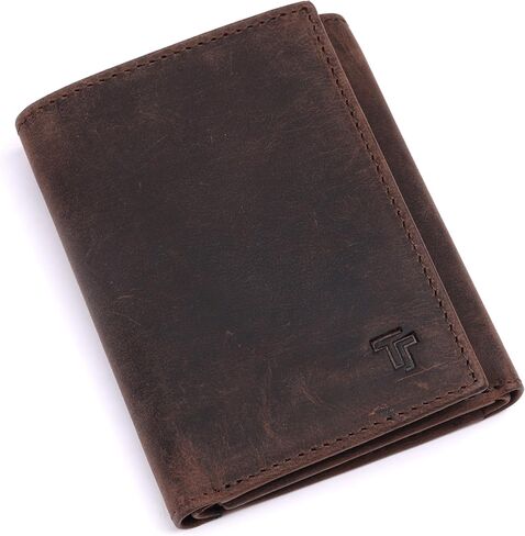 Black Leather Wallet – TrifoldCard Holder | Real Genuine Leather Mens Wallet | RFID Secure | Fits 8 Cards | Tap to Pay Feature | Quality Credit Card Holder in Saudi Arabia