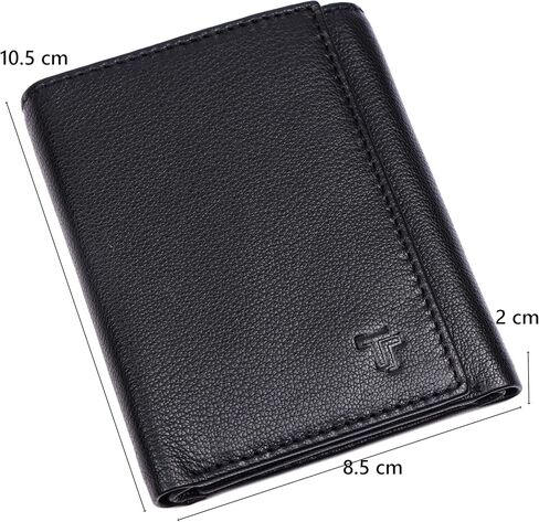 Black Leather Wallet – TrifoldCard Holder | Real Genuine Leather Mens Wallet | RFID Secure | Fits 8 Cards | Tap to Pay Feature | Quality Credit Card Holder in Saudi Arabia