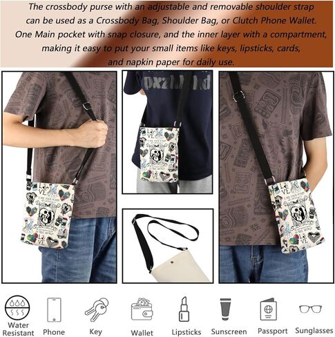 MBMSO جاك وسالي حقيبة كروسبودي عيد الميلاد جاك سالي هدايا الأزواج Skellington Crossbody محفظة هدايا شهر العسل للسيد السيدة in Saudi Arabia