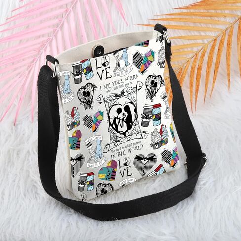 MBMSO جاك وسالي حقيبة كروسبودي عيد الميلاد جاك سالي هدايا الأزواج Skellington Crossbody محفظة هدايا شهر العسل للسيد السيدة in Saudi Arabia