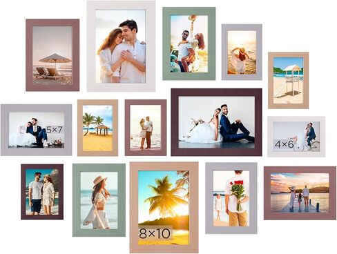 Funtopia Picture Frames, 10 Pack Picture Frames Collage Wall Decor, Gallery Wall Frame Set for Wall or Tabletop Display, Multi-size with 8x10, 5x7, 4x6 Family Photo Frames in Saudi Arabia