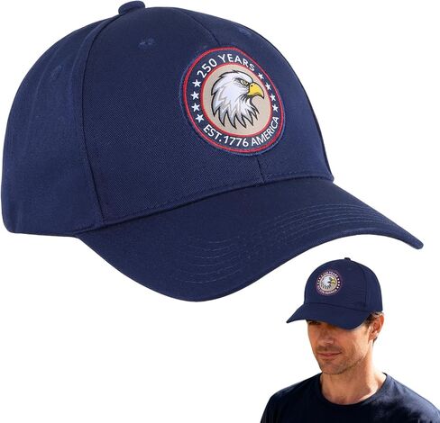 250th Anniversary USA Hat, Adjustable 250 Year American Anniversary Hat,Patriotic Baseball Cap Blue in Saudi Arabia