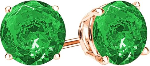 1/2-10 Carat Total Weight Emerald Stud Earrings 4 Prong Push Back 18K Gold in Saudi Arabia