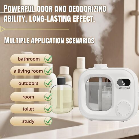 Waterless Essential Oil Diffuser Portable Cordless Aromatherapy Scent Machine for Home Office Car Large Room Battery Powered Ultrasonic Diffuser with 5 Mist Modes for Bedroom Classroom Travel in Saudi Arabia