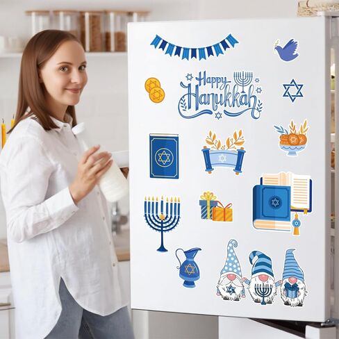 9 أوراق ملصقات نافذة هانوكا، ملصقات نافذة شانوكا للفصول الدراسية والمكتب المنزلي ومستلزمات الحفلات ديكور شانوكا in Kuwait