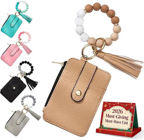 KASAK Wristlet Wallet for Women Small Black Wallets with Keychain Boho Beaded Tassel Wallet for Credit Card Wristlet Purse in Saudi Arabia