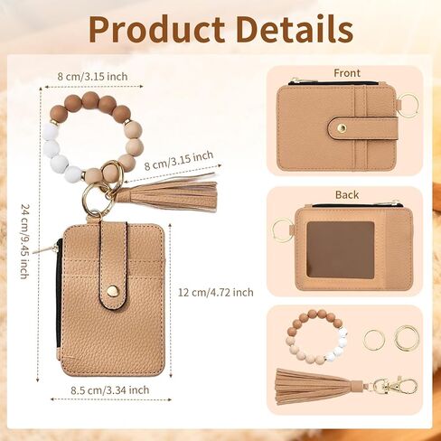 KASAK Wristlet Wallet for Women Small Black Wallets with Keychain Boho Beaded Tassel Wallet for Credit Card Wristlet Purse in Saudi Arabia