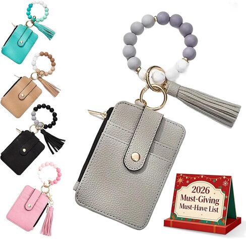 KASAK Wristlet Wallet for Women Small Black Wallets with Keychain Boho Beaded Tassel Wallet for Credit Card Wristlet Purse in Saudi Arabia