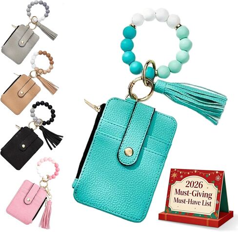 KASAK Wristlet Wallet for Women Small Black Wallets with Keychain Boho Beaded Tassel Wallet for Credit Card Wristlet Purse in Saudi Arabia