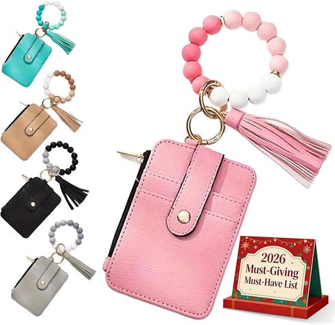 KASAK Wristlet Wallet for Women Small Black Wallets with Keychain Boho Beaded Tassel Wallet for Credit Card Wristlet Purse in Saudi Arabia